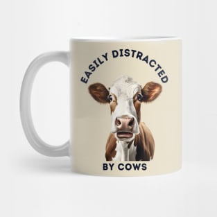 Easily Distracted by Cows Retro Design | Funny Cow Lover Mug